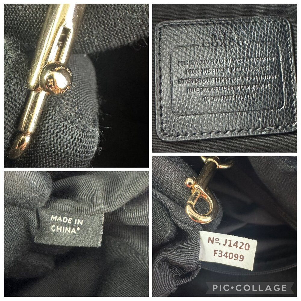 Authentic Coach # F34099 Black Leather Crossgrain Large Taxi Tote Bag - Picture 11 of 13